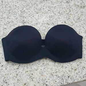 Ambrielle Black Strapless Push Up Bra, Size 38D